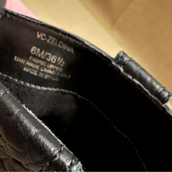 Vince Camuto Zeldina Black Leather Heeled Boots - Picture 12 of 16